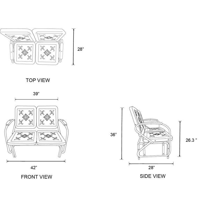 Everly Quinn Bridport Steel Outdoor Glider & Reviews Wayfair